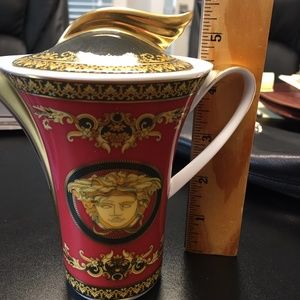 Versace Rosenthal Creamer Medusa Red Pattern